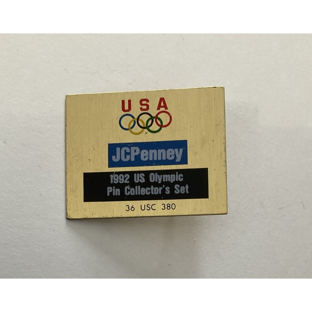 1992 USA JCPenney Olympic Lapel Pin Hat Pinback Gold Tone Vintage 36 USC 380
